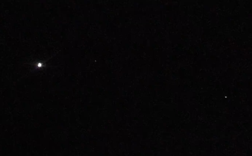 Venus, Jupiter, Moon in the Western Sky
